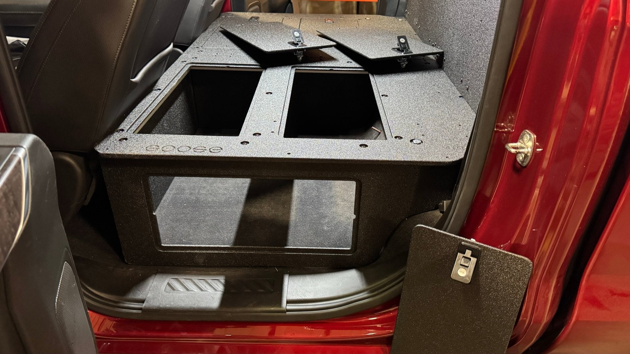CHEVY - SILVERADO - 4TH GEN - GMC - SIERRA - 2019 - PRESENT - 5TH GEN - EXPLORE SERIES - CREW CAB - SEAT DELETE PLATE SYSTEM - SECOND ROW - 100% - Spirit of 1876 - Goose Gear