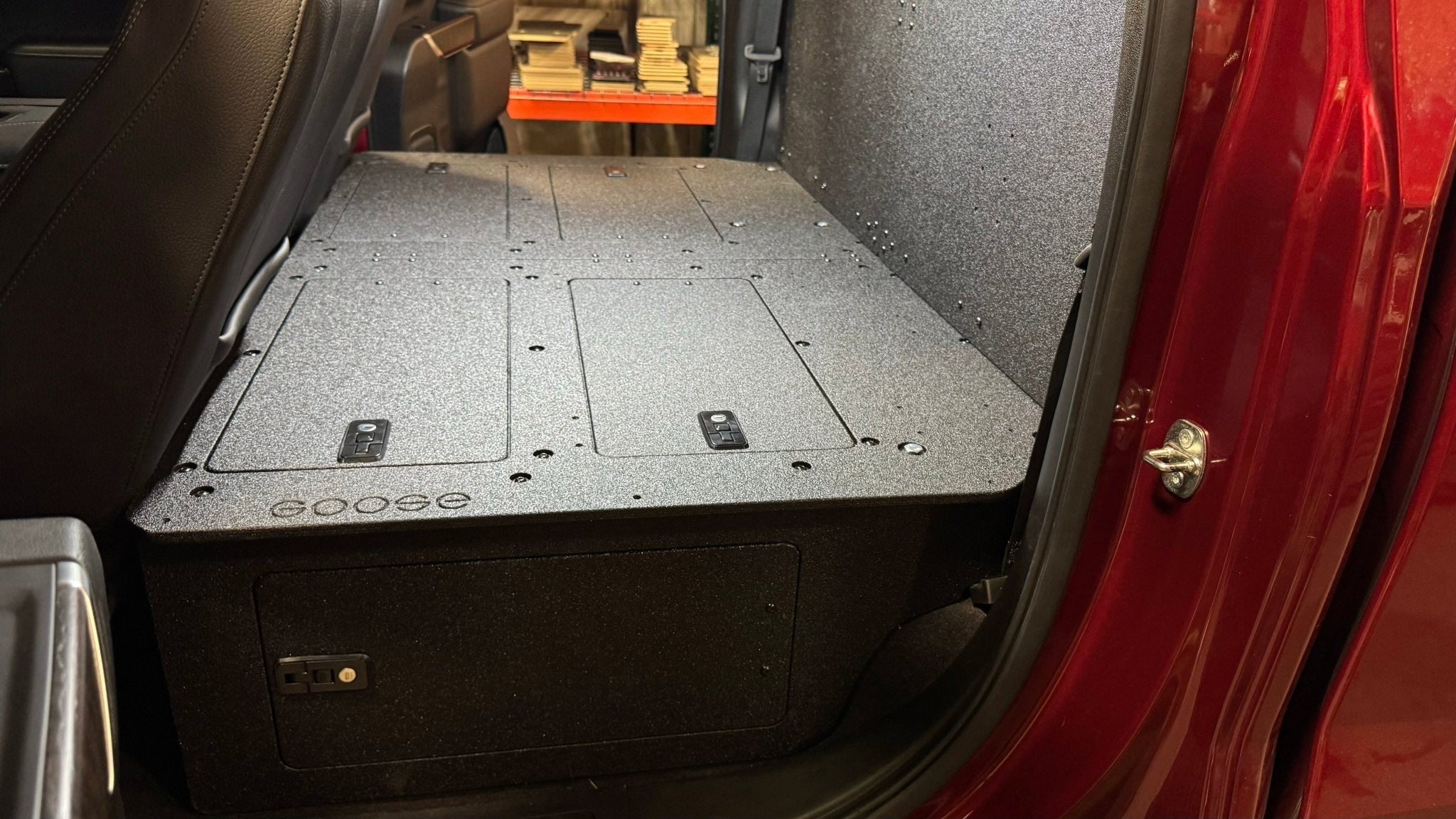 CHEVY - SILVERADO - 4TH GEN - GMC - SIERRA - 2019 - PRESENT - 5TH GEN - EXPLORE SERIES - CREW CAB - SEAT DELETE PLATE SYSTEM - SECOND ROW - 100% - Spirit of 1876 - Goose Gear