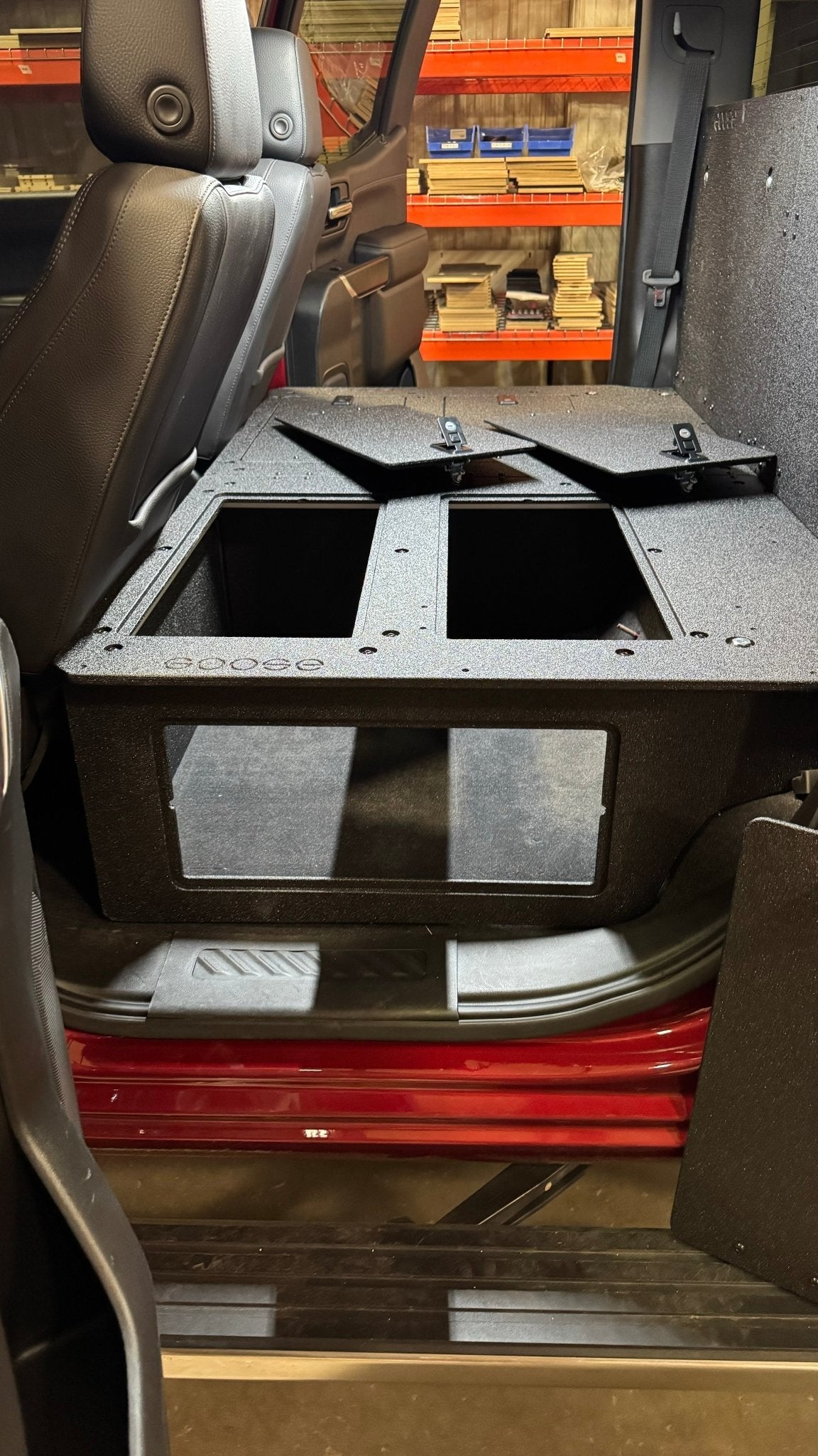 CHEVY - SILVERADO - 4TH GEN - GMC - SIERRA - 2019 - PRESENT - 5TH GEN - EXPLORE SERIES - CREW CAB - SEAT DELETE PLATE SYSTEM - SECOND ROW - 100% - Spirit of 1876 - Goose Gear