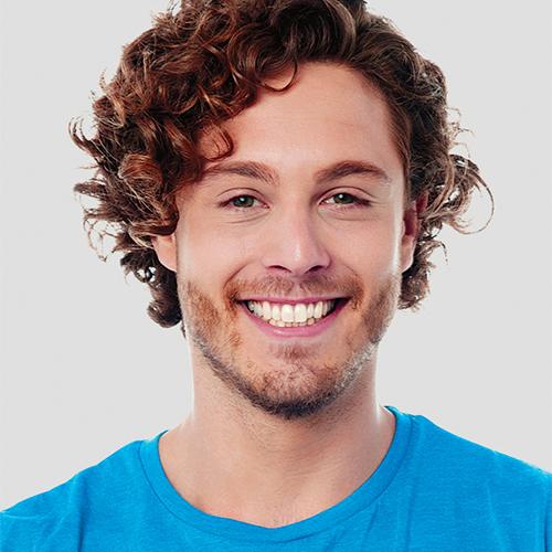 Person with curly hair