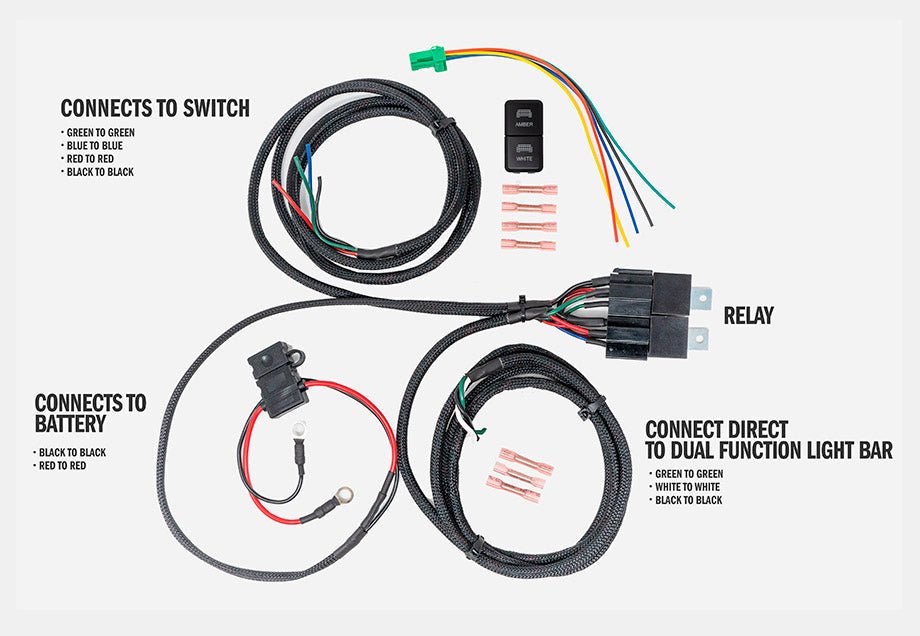 Wiring Harness for Dual Function Light Bar - Spirit of 1876Dealers of Cali Raised LED