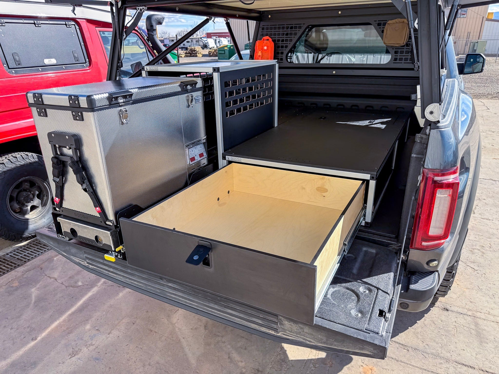 Ford F150 Raptor 2015 - 2020 2nd Gen. SuperCrew - Truck Bed Sleep Deck Drawer with Cubbie - Spirit of 1876Goose Gear