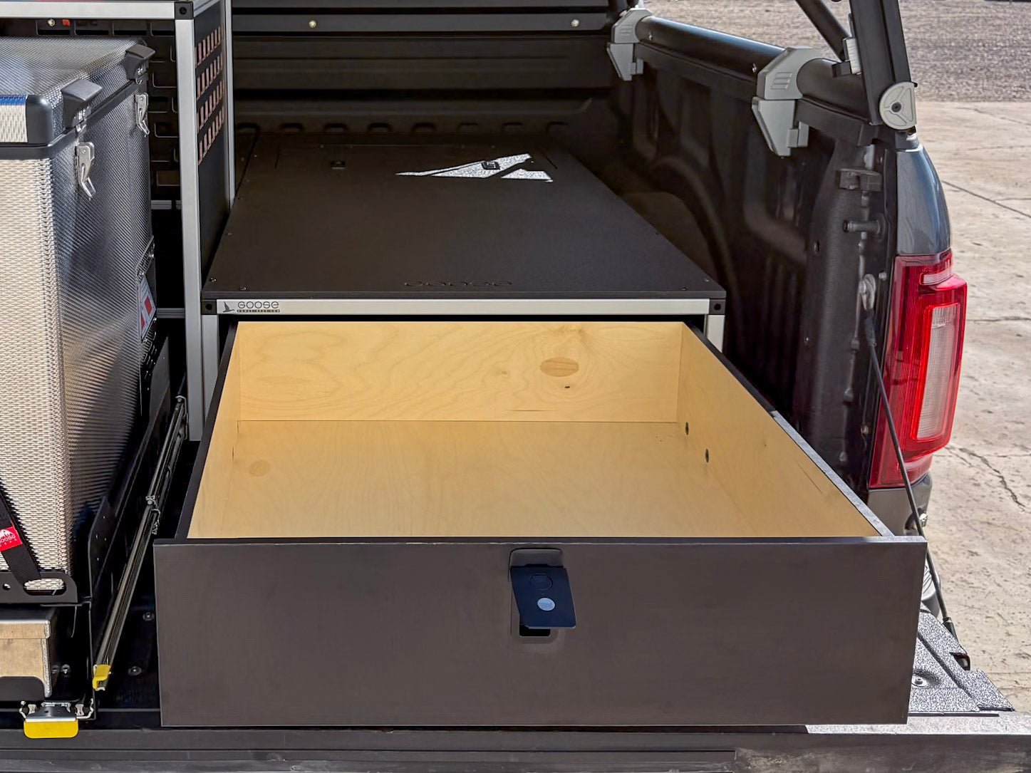 Ford F150 Raptor 2015 - 2020 2nd Gen. SuperCrew - Truck Bed Sleep Deck Drawer with Cubbie - Spirit of 1876Goose Gear