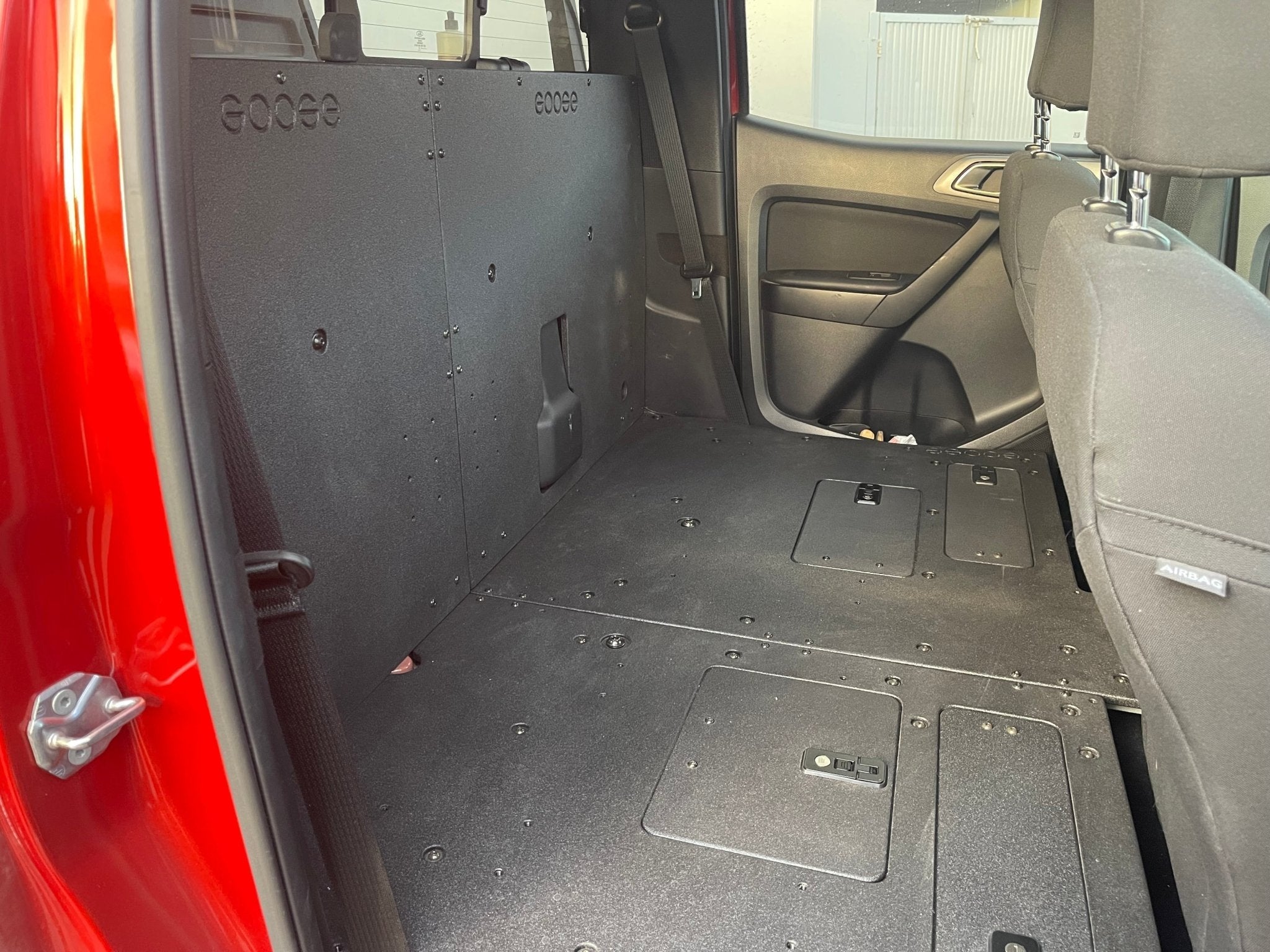 Ford Ranger 2019 - 2023 4th Gen. Super Crew - 100% Second Row Seat Delete Plate System - Spirit of 1876 - Goose Gear