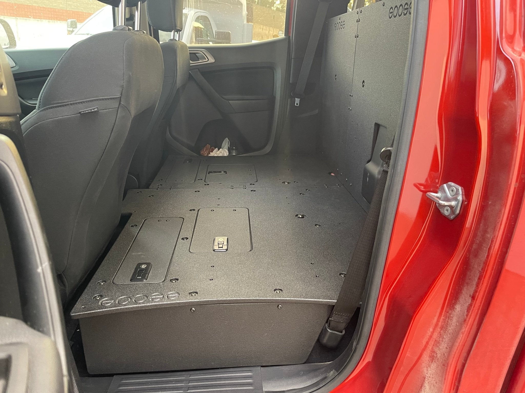 Ford Ranger 2019 - 2023 4th Gen. Super Crew - 100% Second Row Seat Delete Plate System - Spirit of 1876 - Goose Gear