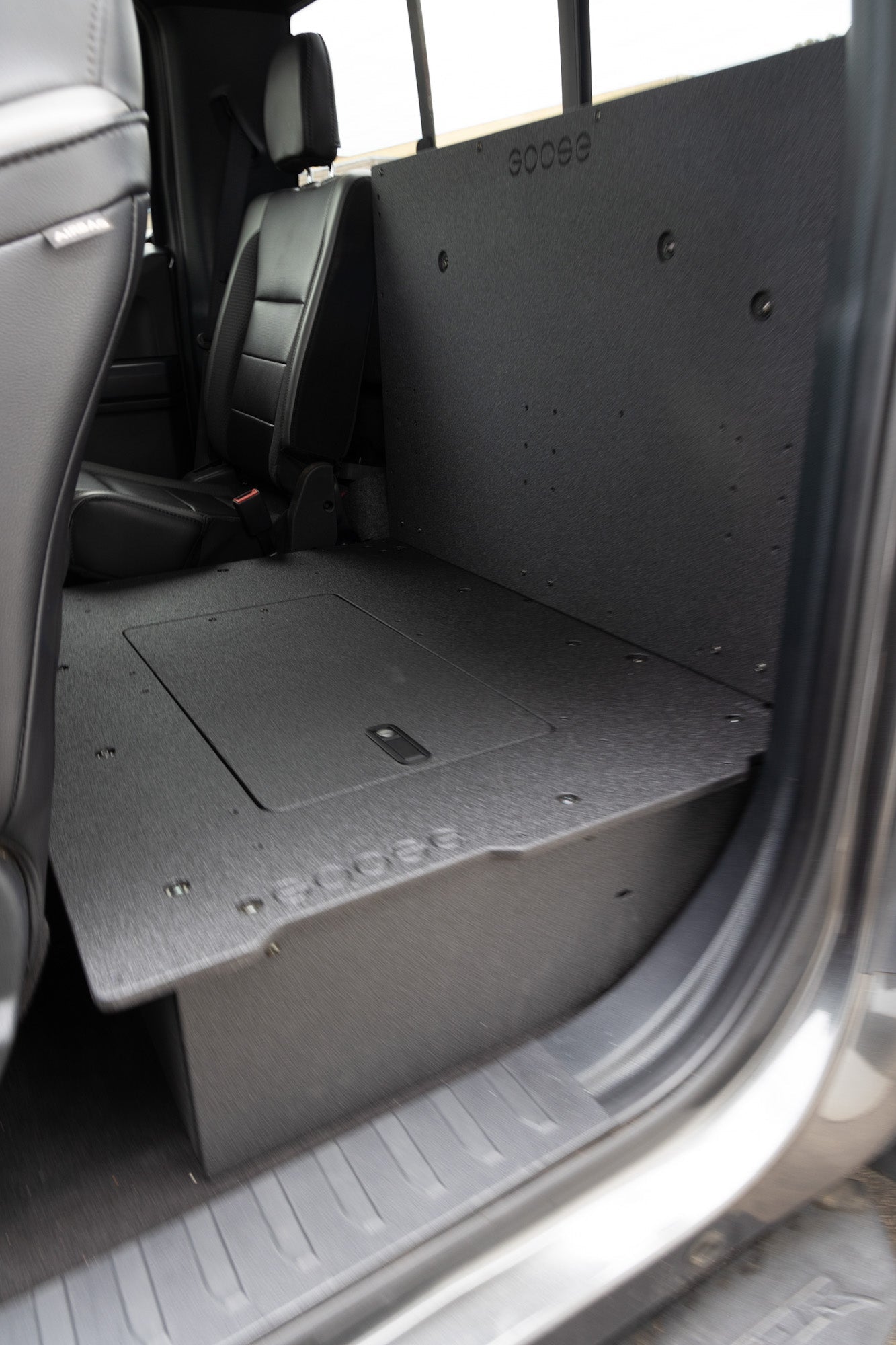 Ford Super Duty F250 - F550 2017 - Present 4th & 5th Gen. Super Cab - Second Row Seat Delete Plate System - Spirit of 1876 - Goose Gear