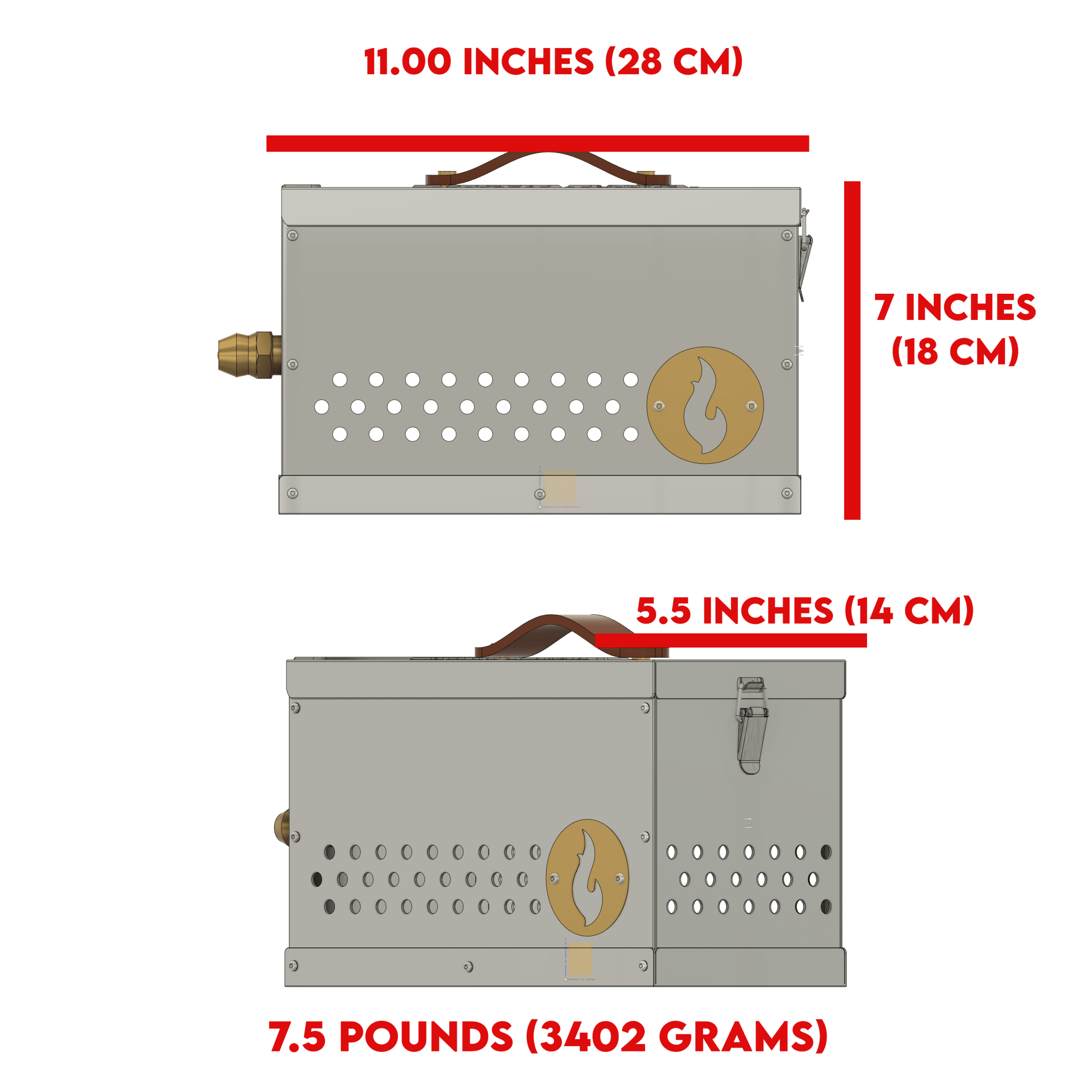 The Hekla: 304 Stainless Steel LavaBox with Dual - Burner - Spirit of 1876LavaBox Portable Campfire