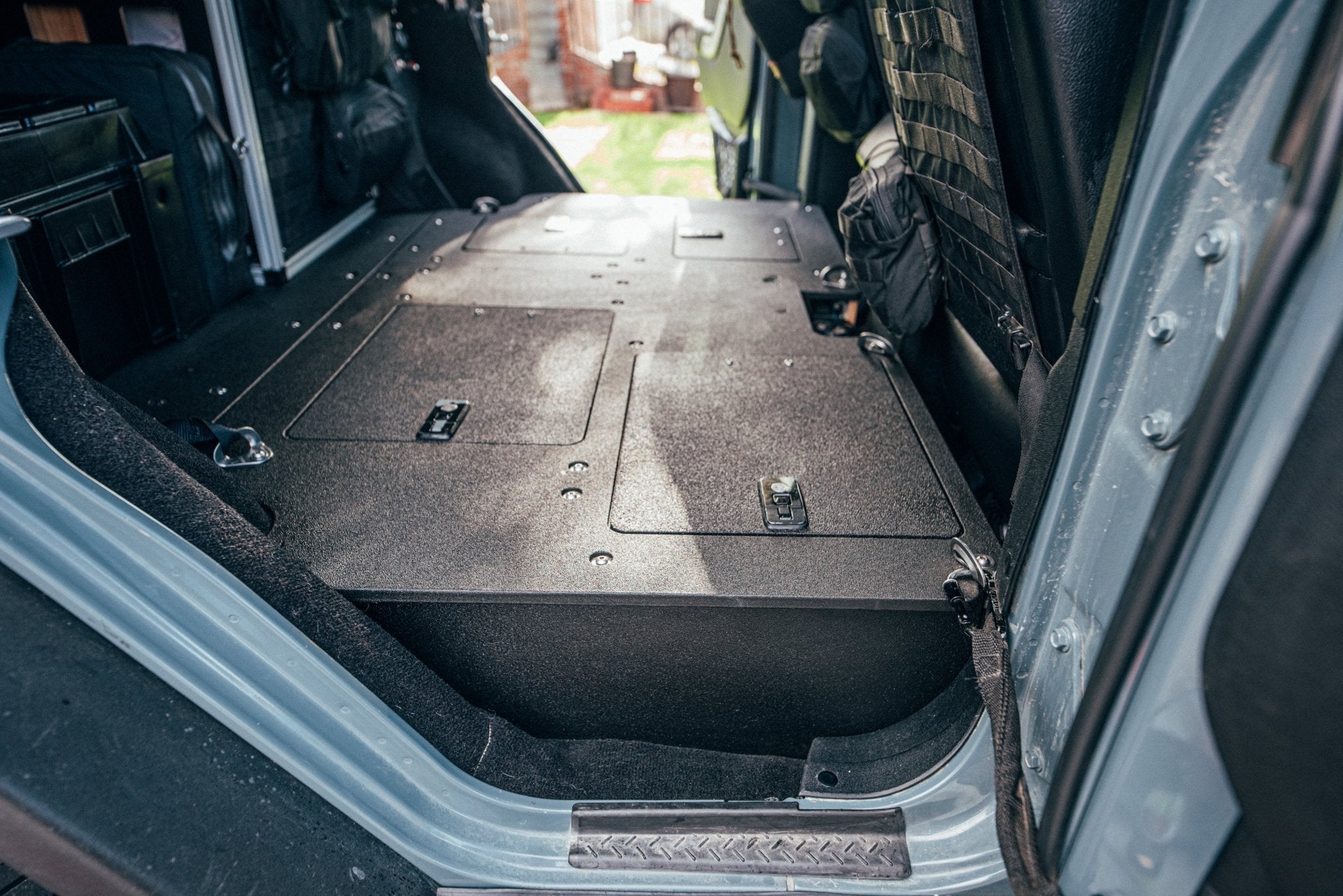 Legacy Product - Jeep Wrangler 4 Door Second Row Seat Delete Plate System - Infill Panels - Spirit of 1876 - Goose Gear