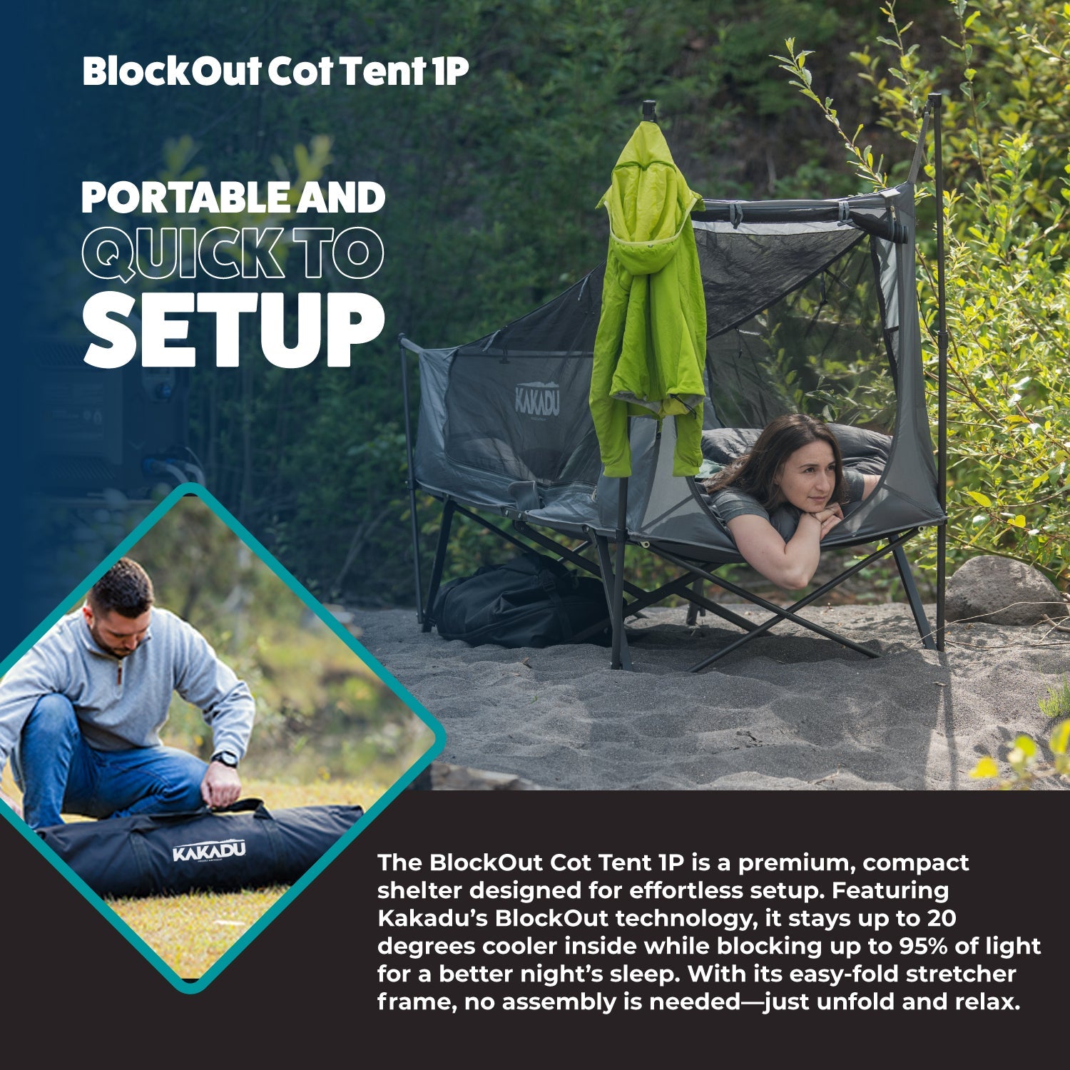 BlockOut® Cot Tent 1P - Spirit of 1876 - Kakadu