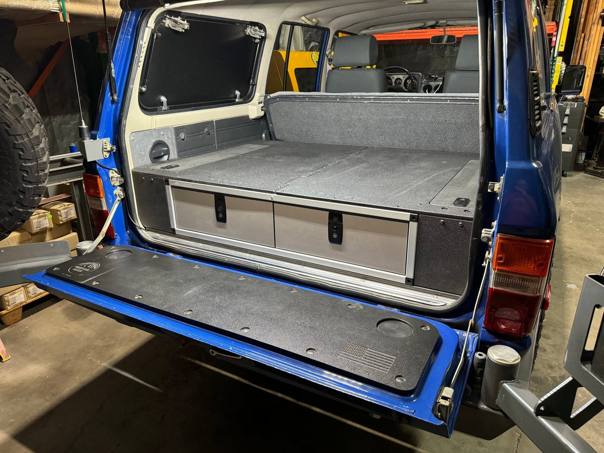Toyota Land Cruiser 1980-1989 60 Series - Side x Side Drawer Module with Fitted Top Plate - 41 3/8"W x 9-1/2"H x 40"D