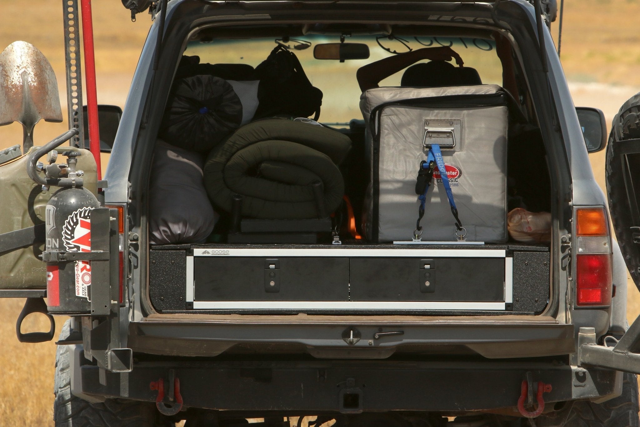Toyota Land Cruiser 1991 - 1997 80 Series - Side x Side Drawer Module with Fitted Top Plate - 43 - 3/8" W x 8" H x 40" D - Spirit of 1876 - Goose Gear