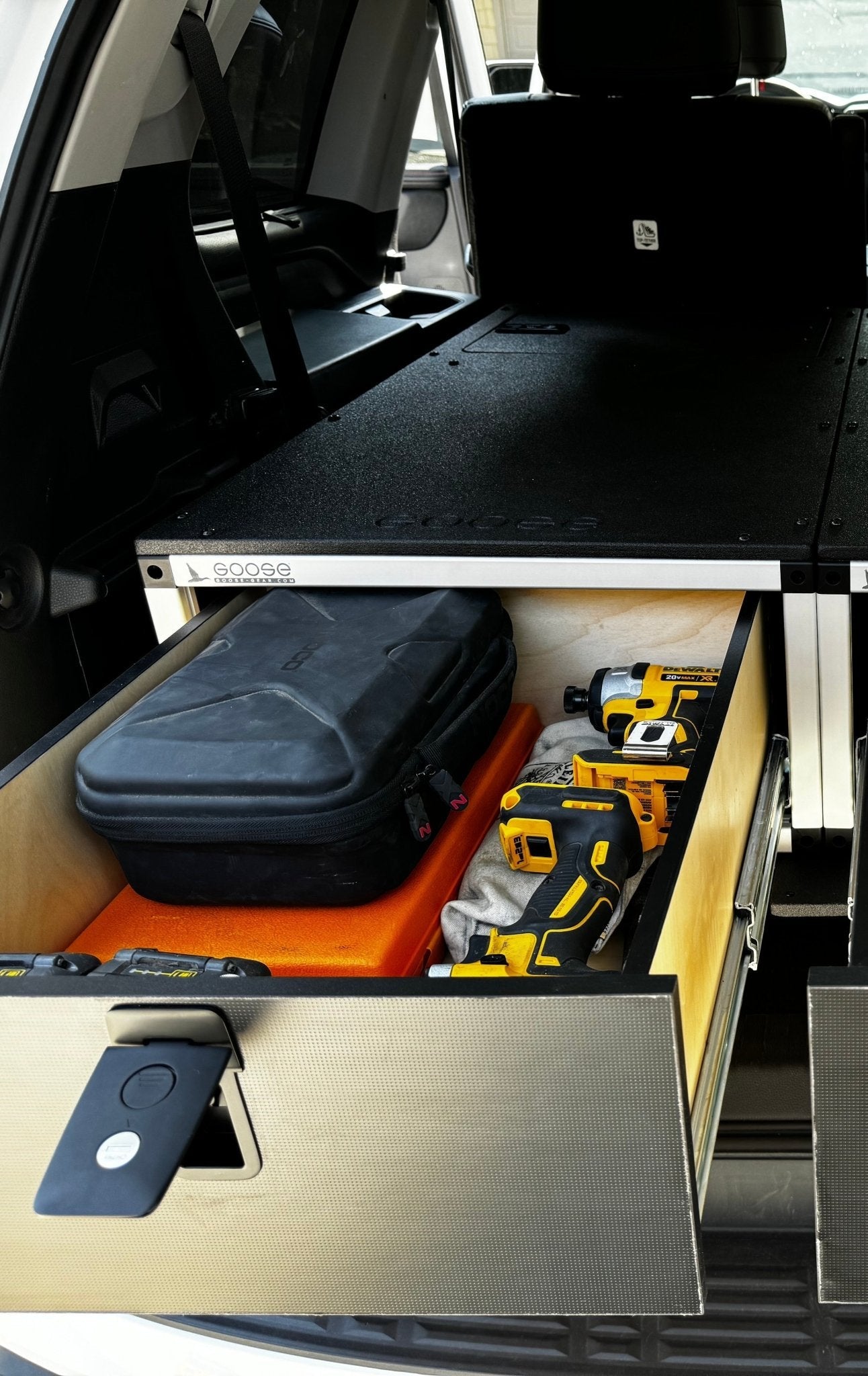 Toyota - Sequoia - 2023 - Present - 3rd Gen - Explore Series - Single Drawer - 19 - 3/16" Width x 38" Deep x 10" High - Drawer Module with Short Drawer 20" and Storage Space Behind Drawer - Spirit of 1876 - Goose Gear