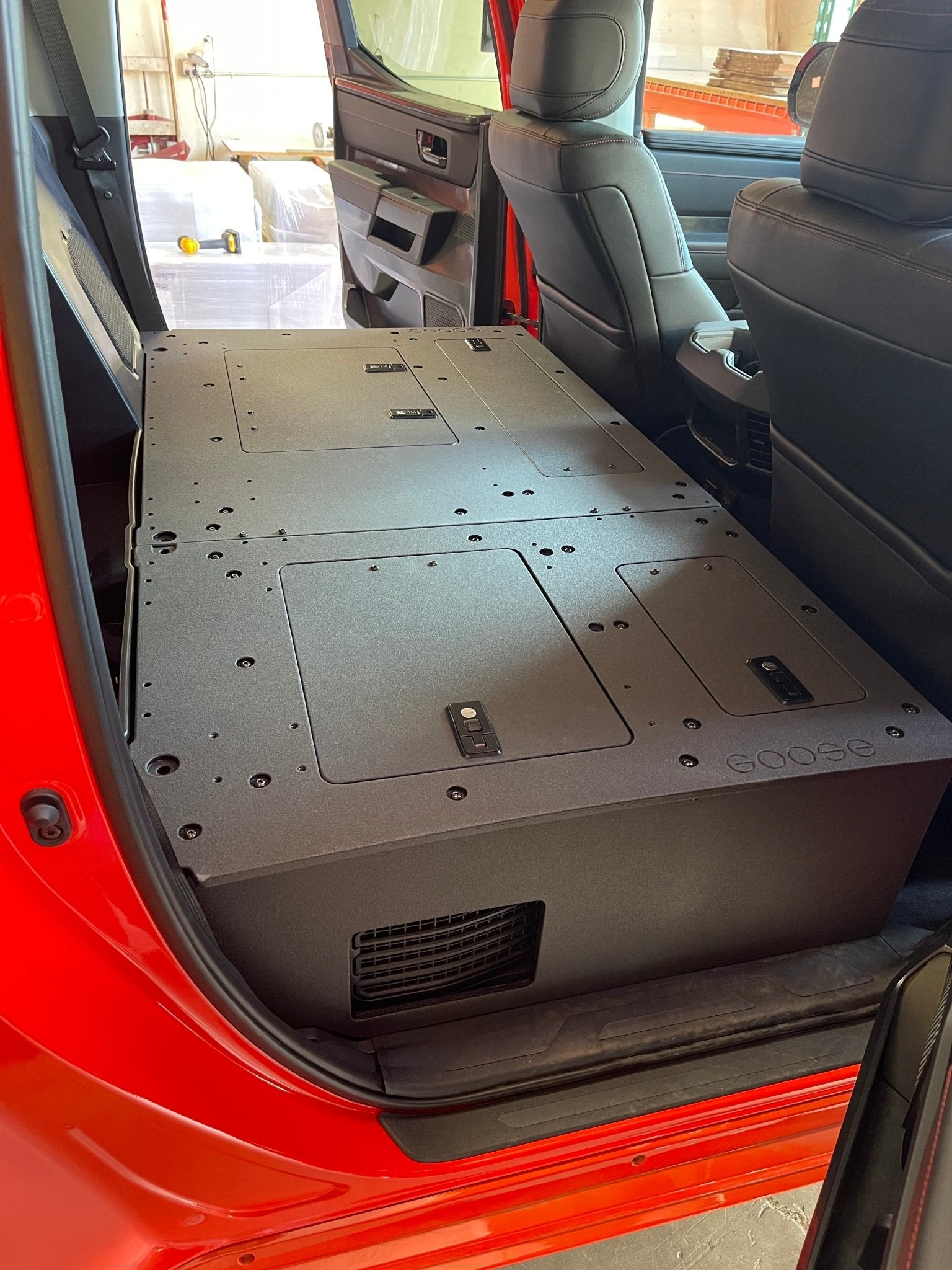 Toyota Tundra 2022 - Present 3rd Gen. CrewMax - Second Row Seat Delete Plate System - Spirit of 1876 - Goose Gear