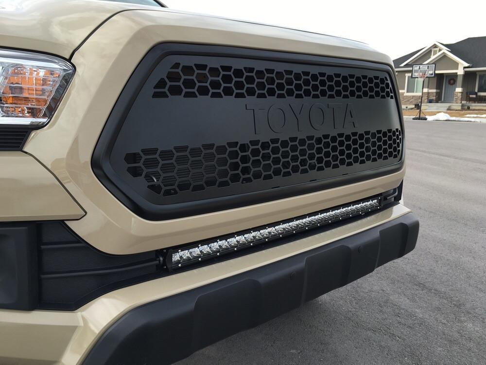 32" Lower Bumper Flush Slim Light Bar Mounting Brackets For 2016 - 2023 Toyota Tacoma - Spirit of 1876 Cali Raised LED