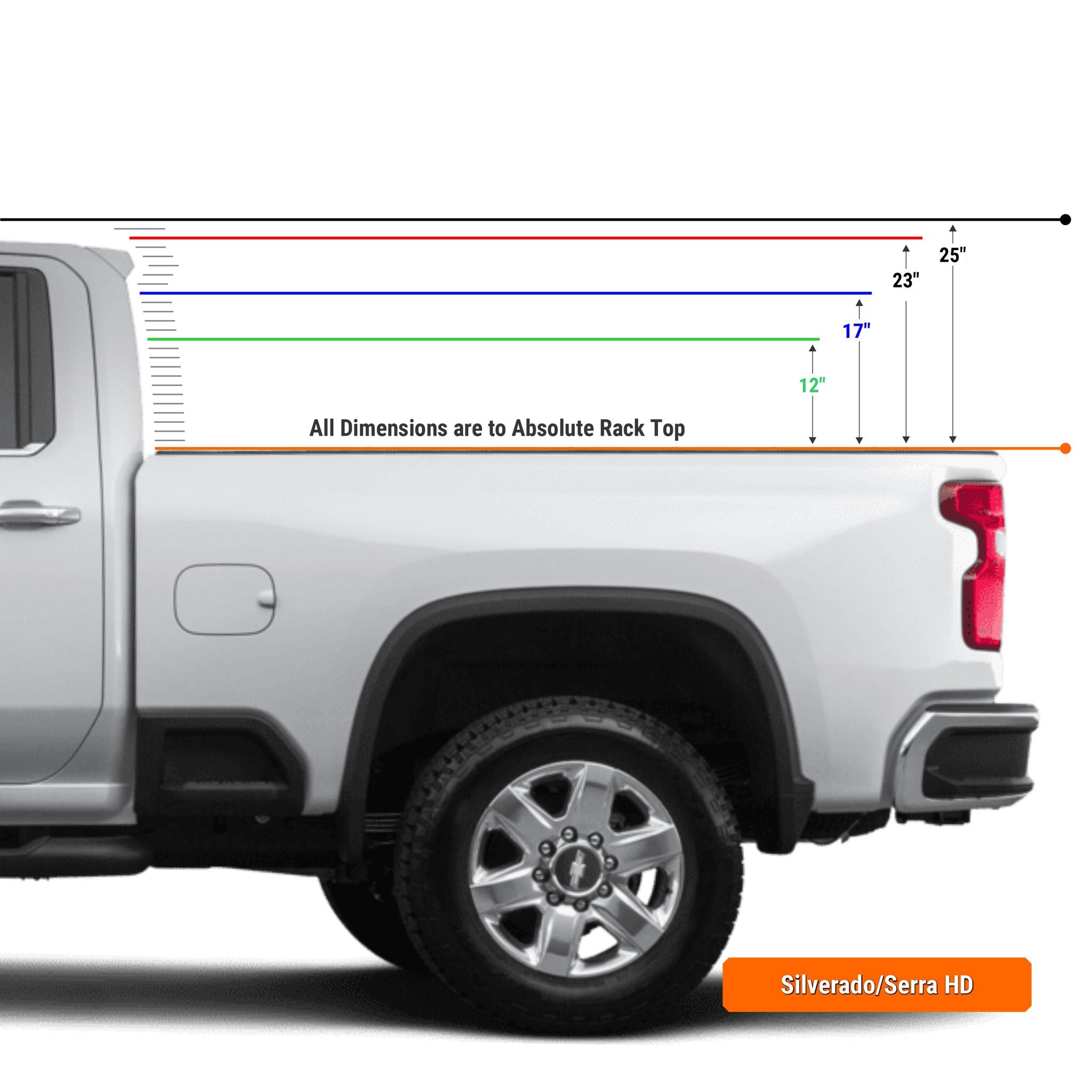XTR1 Bed Rack for Retrax XR Cover - Chevrolet Silverado & GMC Sierra 2500HD / 3500HD - Spirit of 1876 - Xtrusion Overland