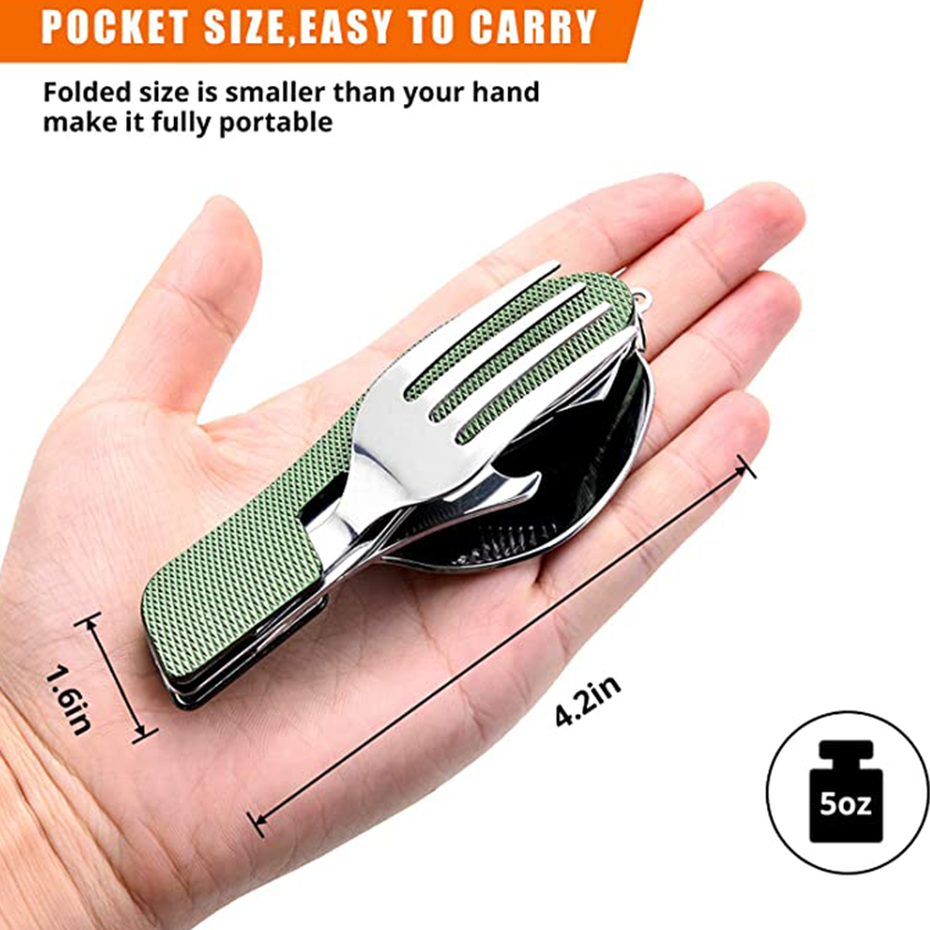 4-1 Camping Utensil - Fork, Spoon, Knife, Bottle Opener