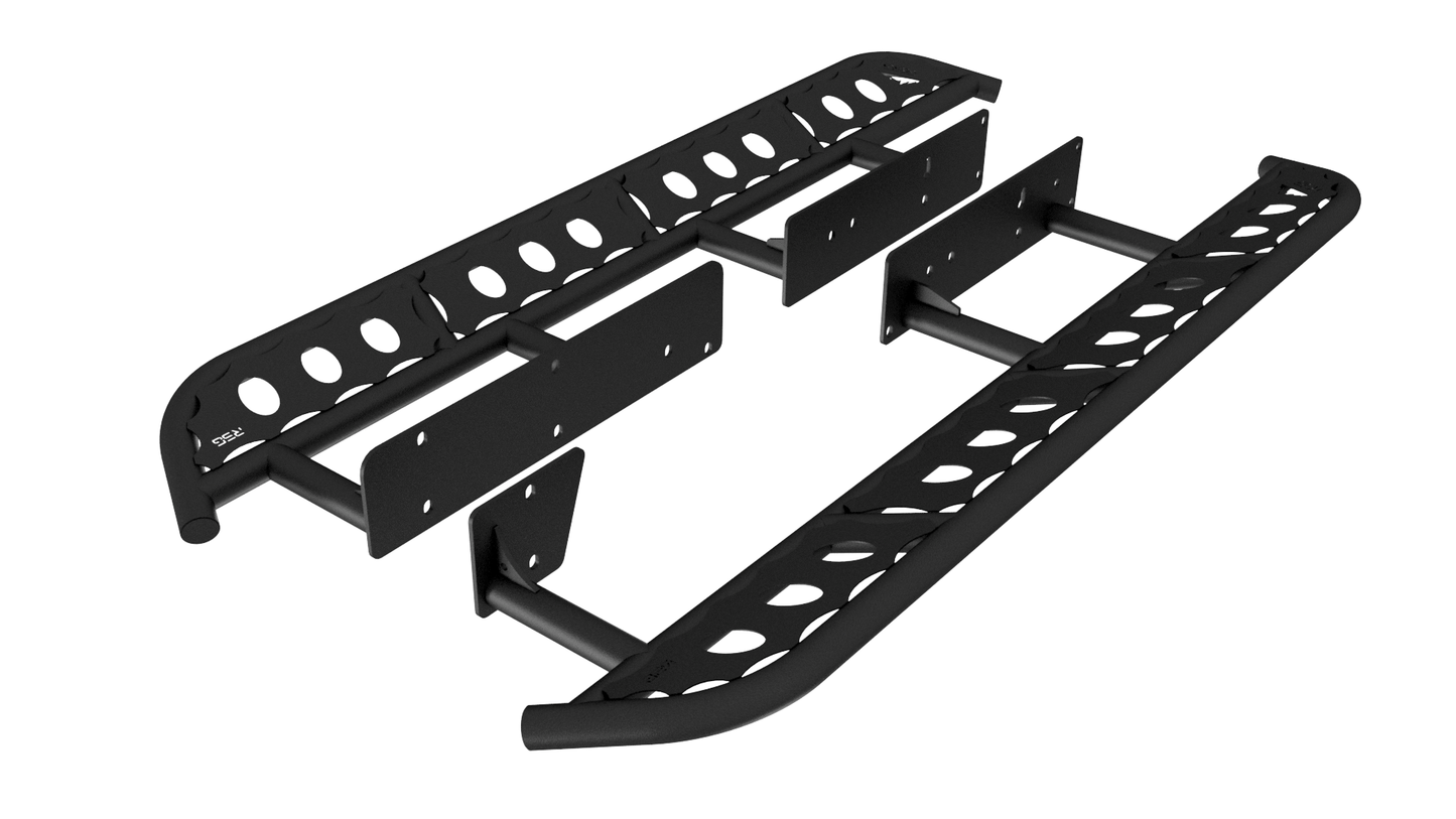 2010+ Toyota 4Runner Angled Sliders Top Plate With Logo **No Kick Out**