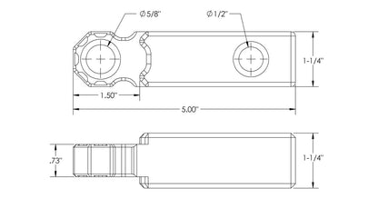 Shackle Block 1.25" Assembly - Earth Grey