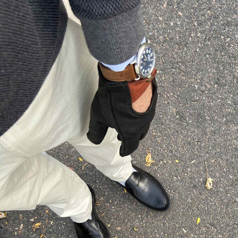 MBO BUFFALO LEATHER GLOVES - PITCH BLACK