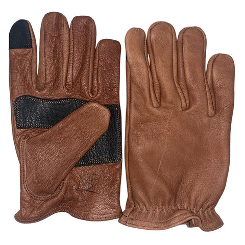 Maroon Bell Outdoor DIPPED LEATHER DEER GLOVE: SIGNATURE RANCHING: BROWN/BLACK