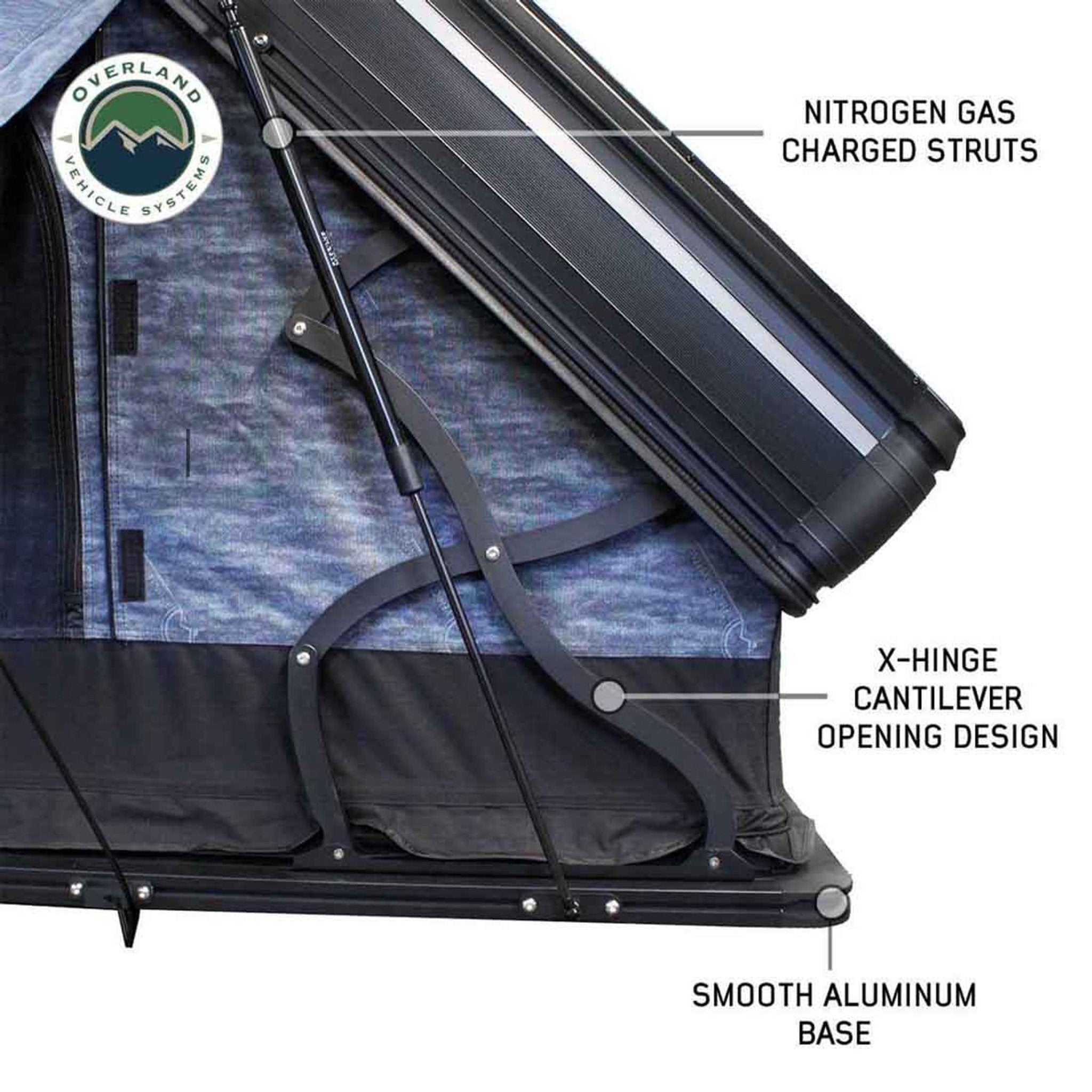 OVS XD Everest Cantilever Aluminum Hard Shell Roof Top Tent, Blue Body & Black Rainfly - Spirit of 1876OVS
