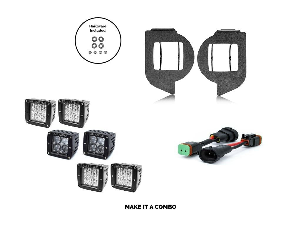 LED Fog Light Pod Replacements Brackets Kit For 2014-2024 Toyota 4Runner