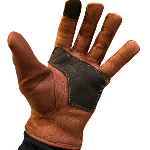 Maroon Bell Outdoor DIPPED LEATHER DEER GLOVE: SIGNATURE DRIVER: BROWN/BLACK