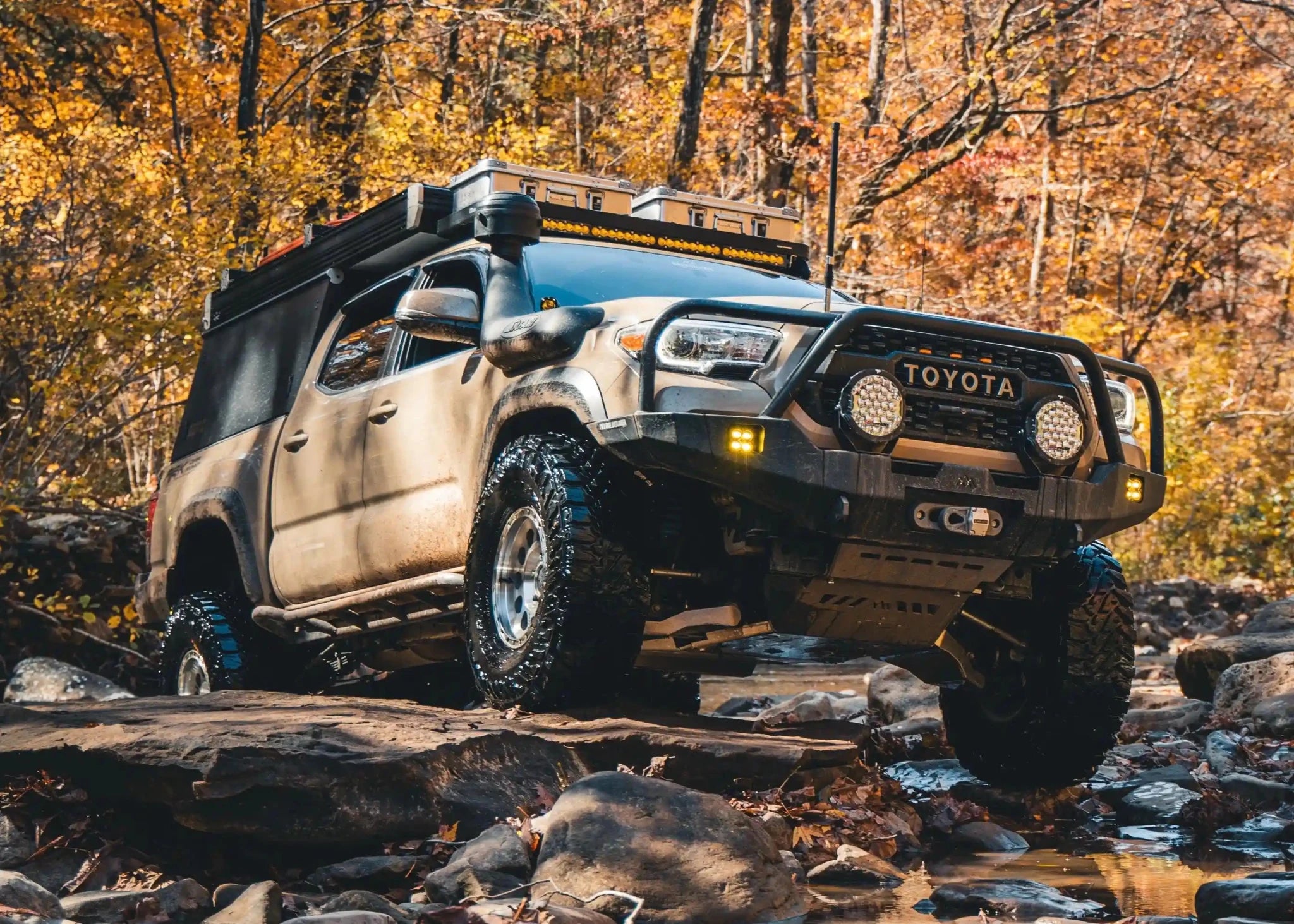 Hi - Lite Overland Toyota Tacoma Front Bumper 3rd Gen (2016 - 2023) [Bull Bar] - Spirit of 1876 - Backwoods Adventure Mods