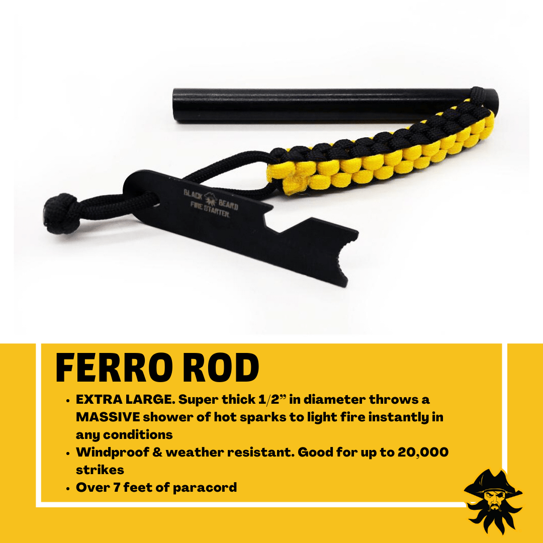 Black Beards Ferro Rod Fire Starter - Spirit of 1876