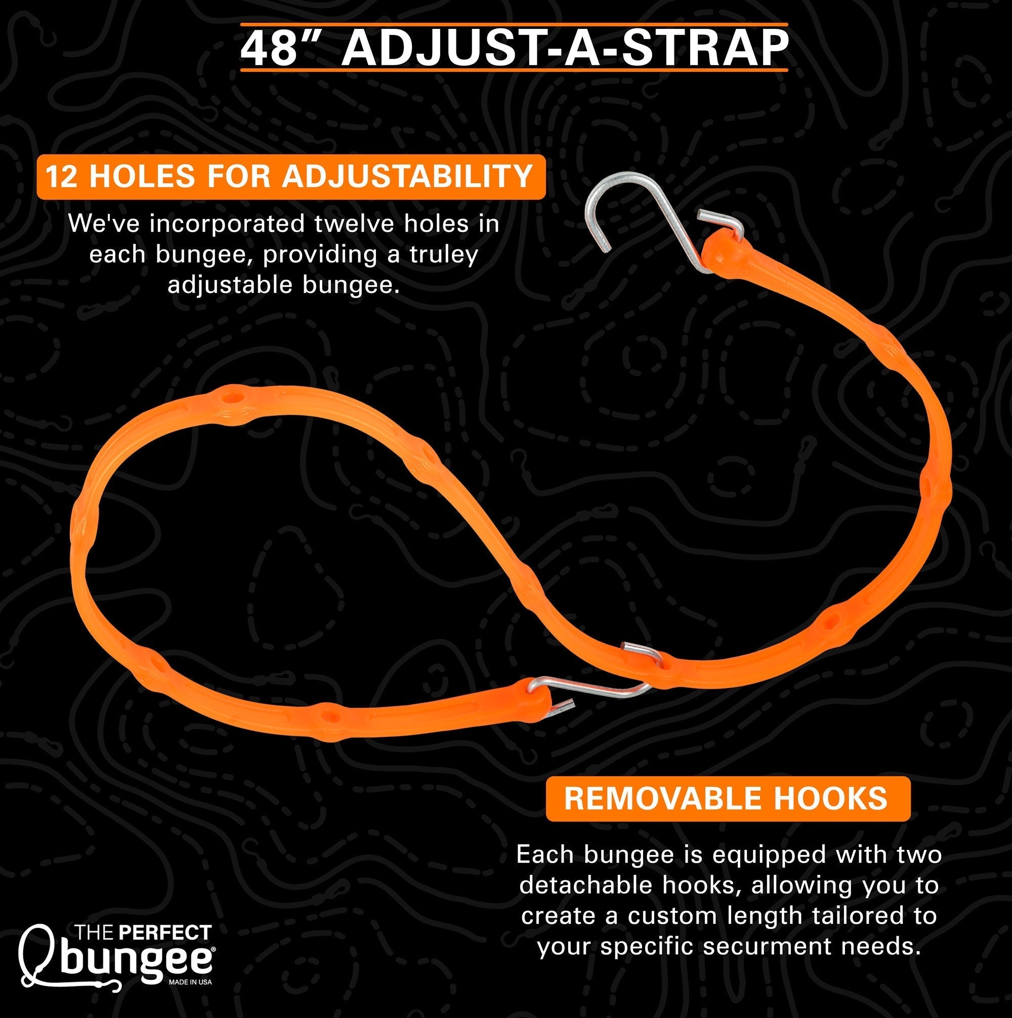 48" Adjust-A-Strap® Adjustable Bungee Strap 2 Pack