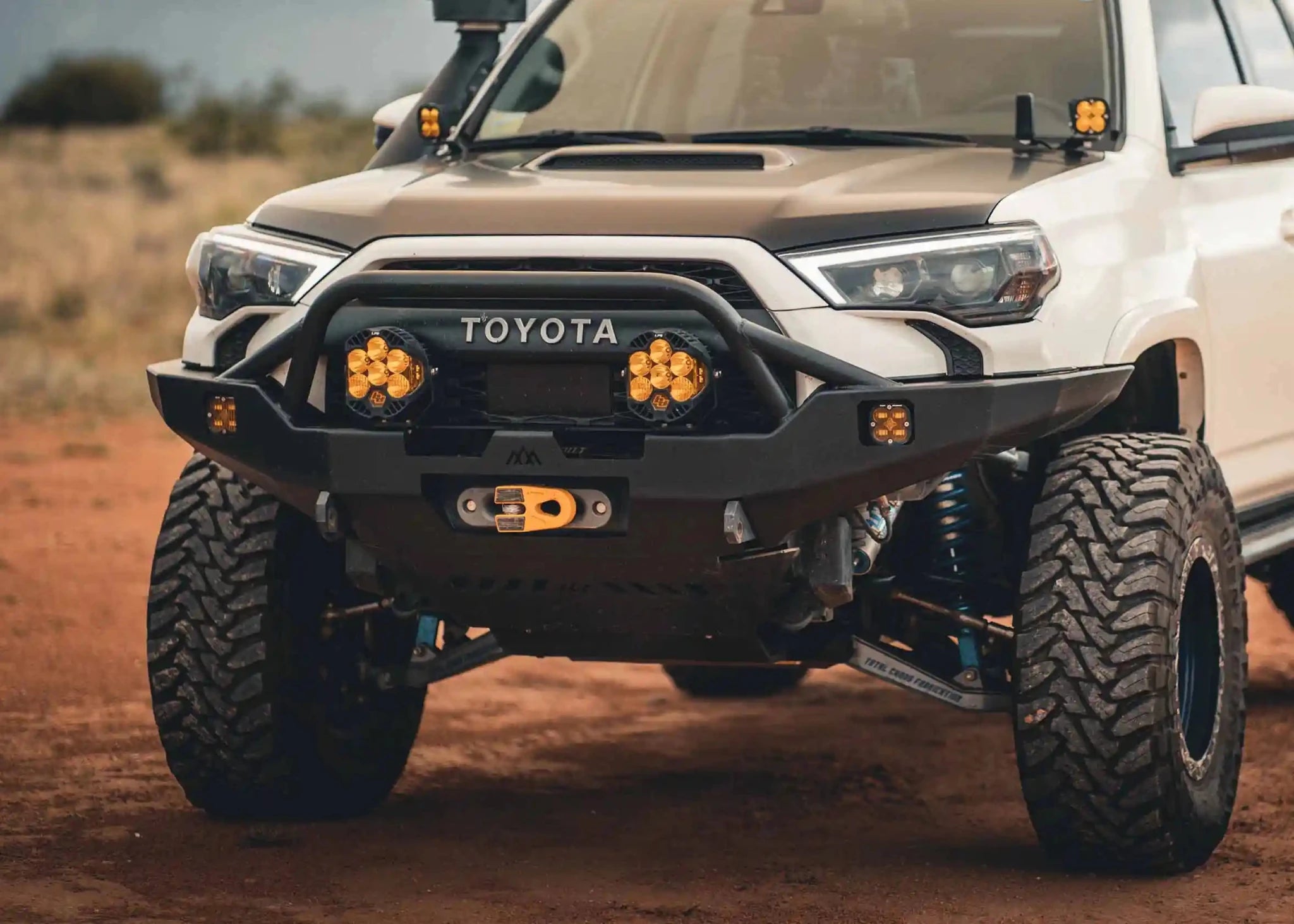 Hi - Lite Overland Toyota 4Runner Front Bumper 5th Gen (2010 - 2024) [PreRunner Bull Bar] - Spirit of 1876 - Backwoods Adventure Mods
