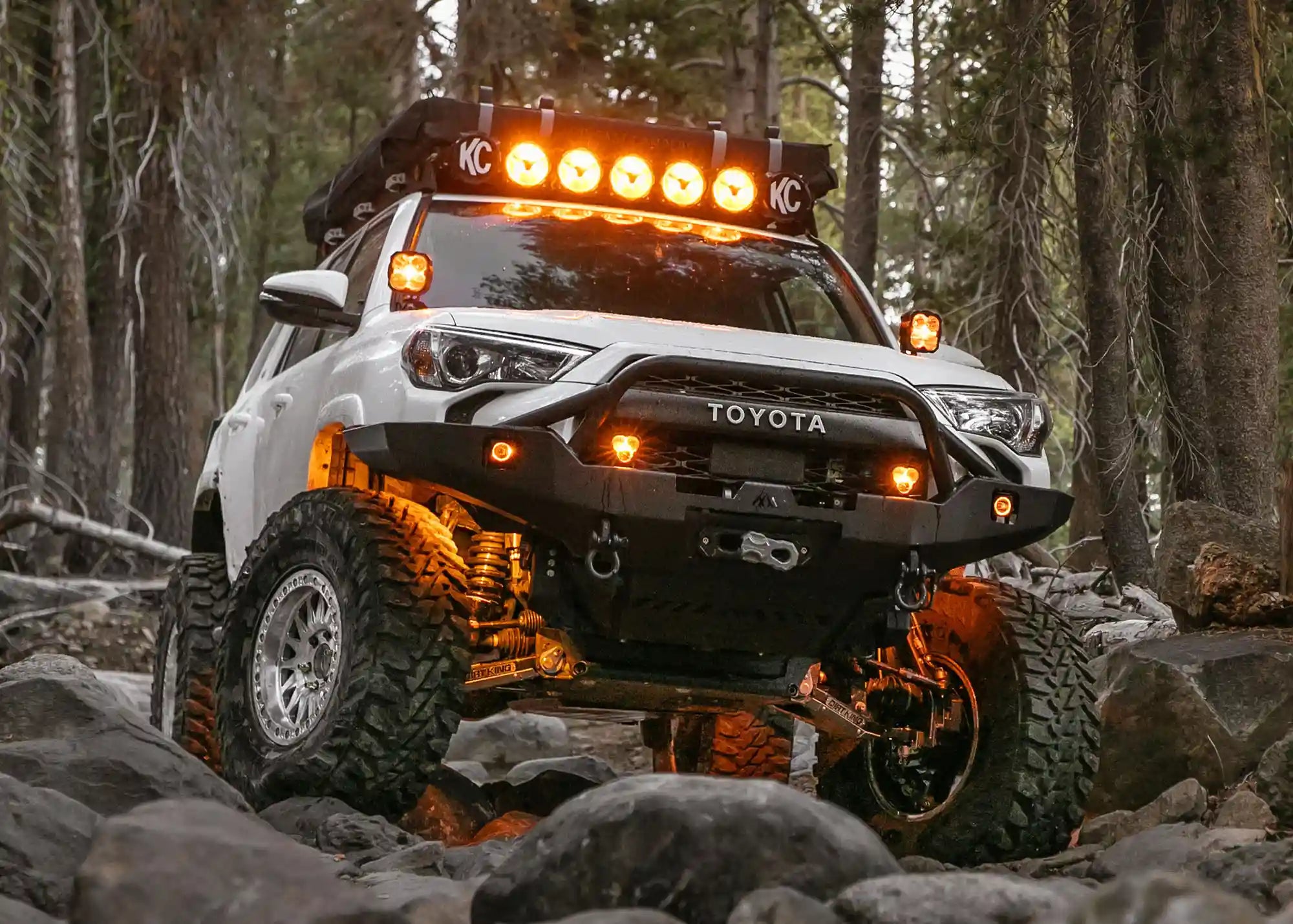 Hi - Lite Overland Toyota 4Runner Front Bumper 5th Gen (2010 - 2024) [PreRunner Bull Bar] - Spirit of 1876 - Backwoods Adventure Mods