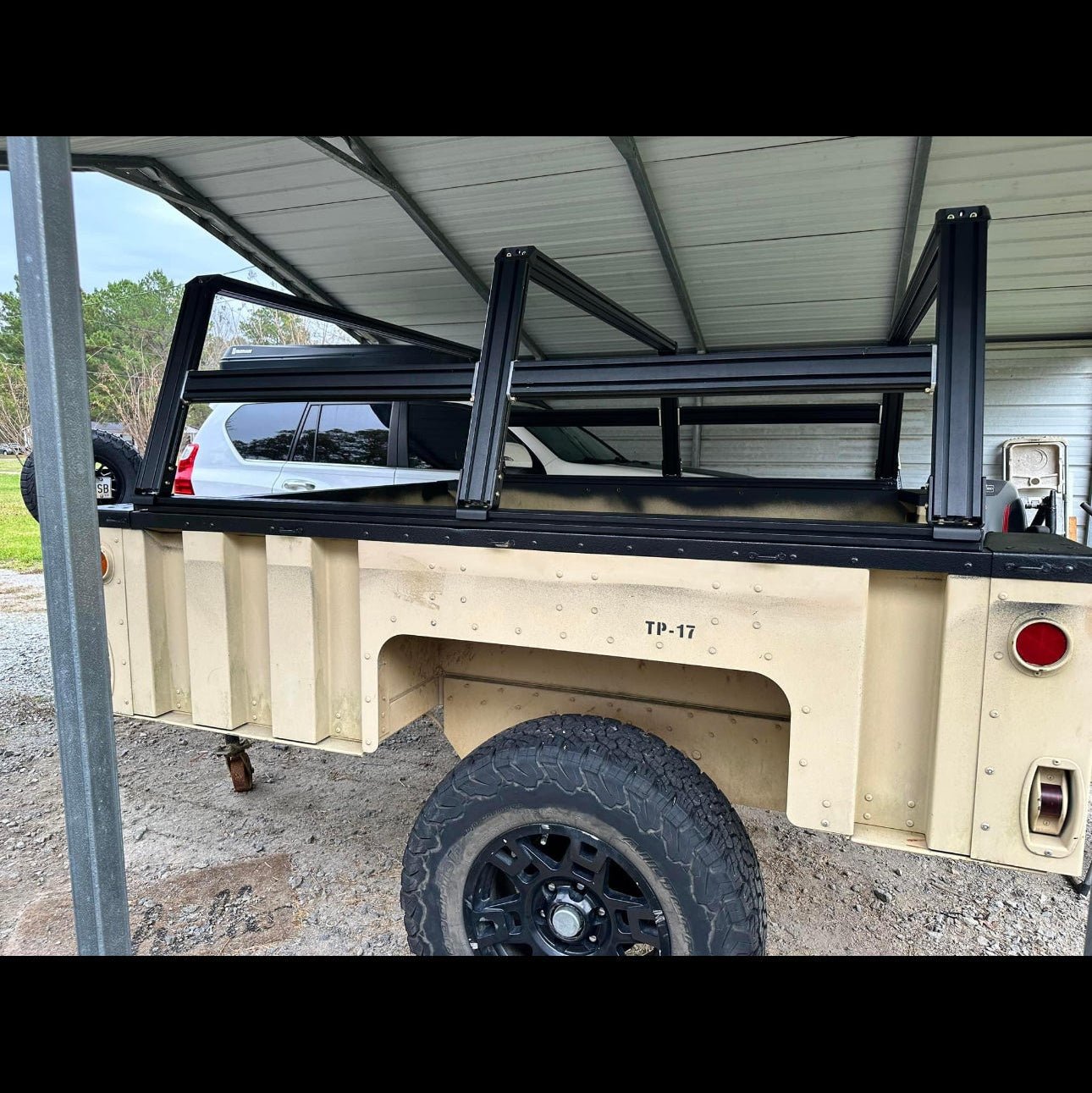 XTR3 Bed Rack for M1101 Style Military Trailer - Spirit of 1876 - Xtrusion Overland
