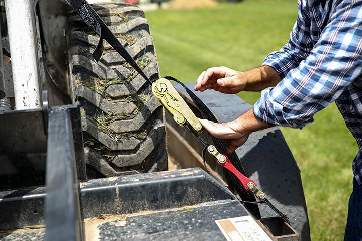 27ft x 2in SHOCKSTRAP® Ratchet Strap w Flat Hooks, Premium Made In USA Polyester Webbing, 10,000lb Break Strength, 3,333lb Working Load Limit, Commercial Grade