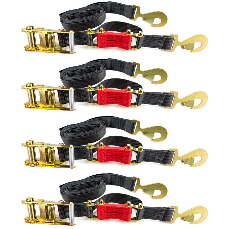 9ft x 2in SHOCKSTRAP® Ratchet Strap w Snap Hooks, Premium Made In USA Polyester Webbing, 10,000lb Breaking Strength, 3,333lb Working Load Limit, Commercial Grade