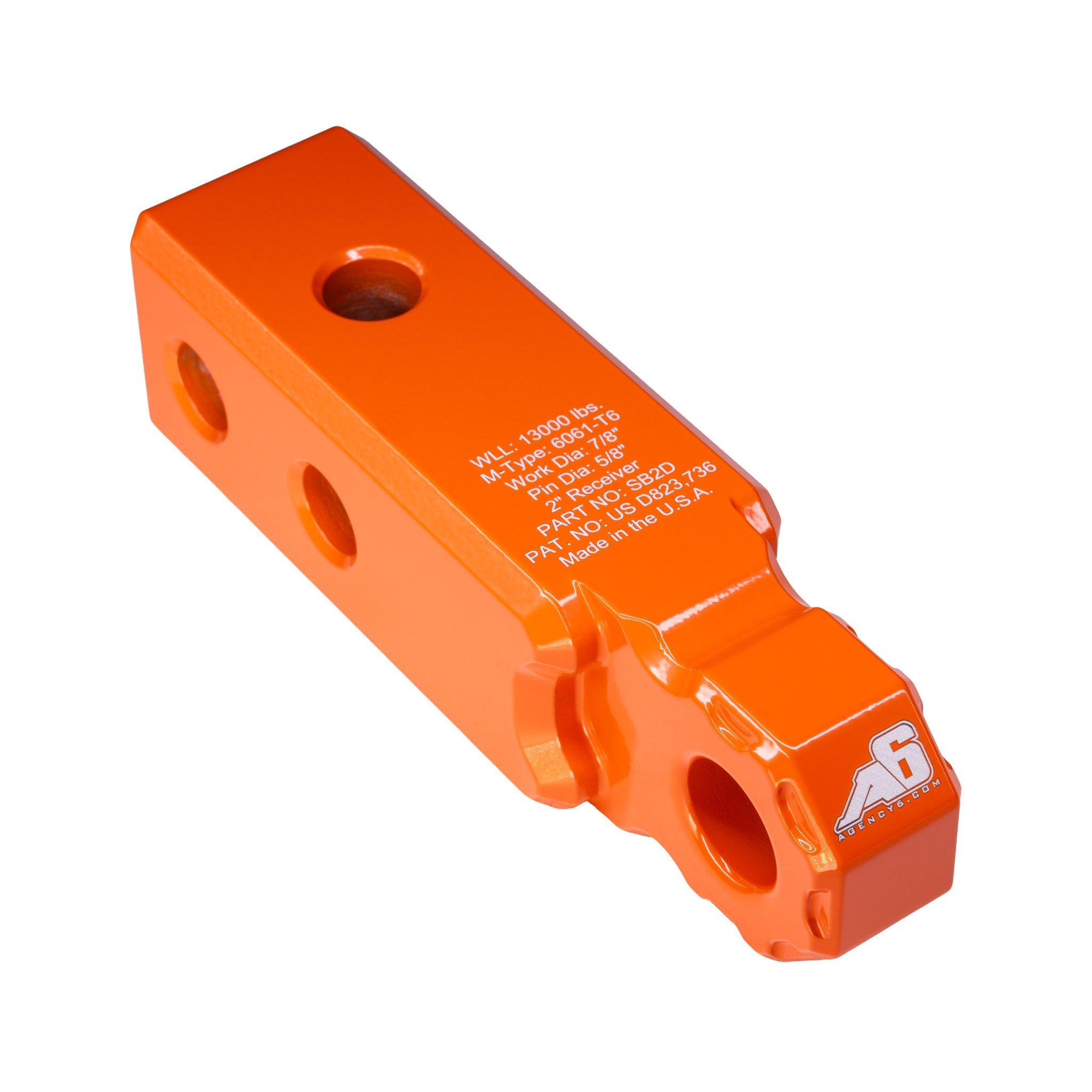 Agency 6 Recovery Hitch Shackle Block - 2" Receiver - Spirit of 1876 - Agency6.com