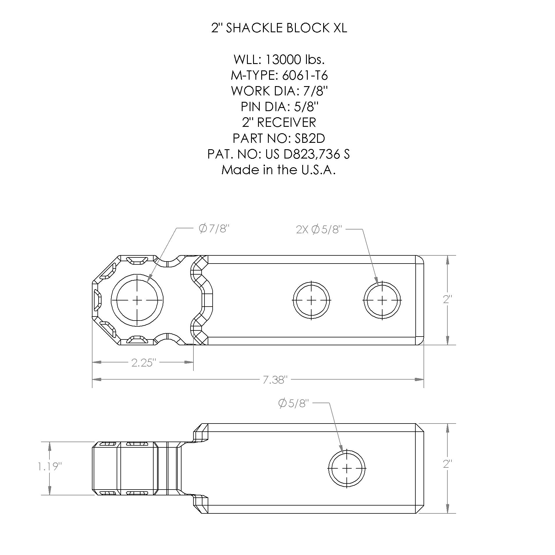 Shackle Block 2" Assembly - Spirit of 1876Agency6.com