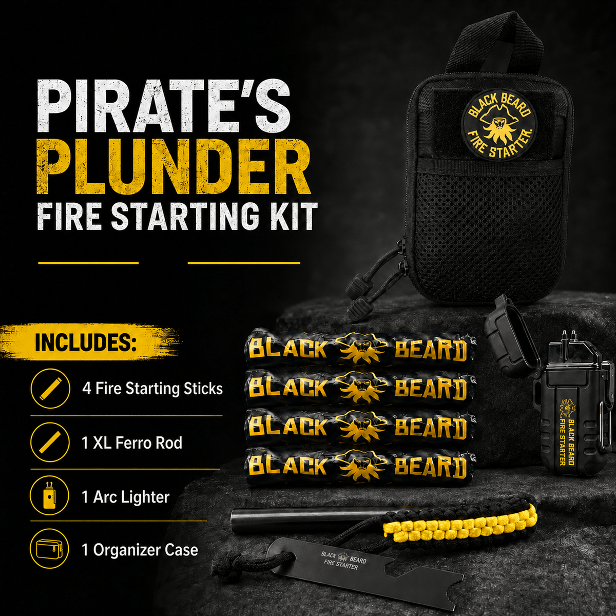 Pirates Plunder - Fire Starter Kit - Spirit of 1876 - Black Beard Fire Starters