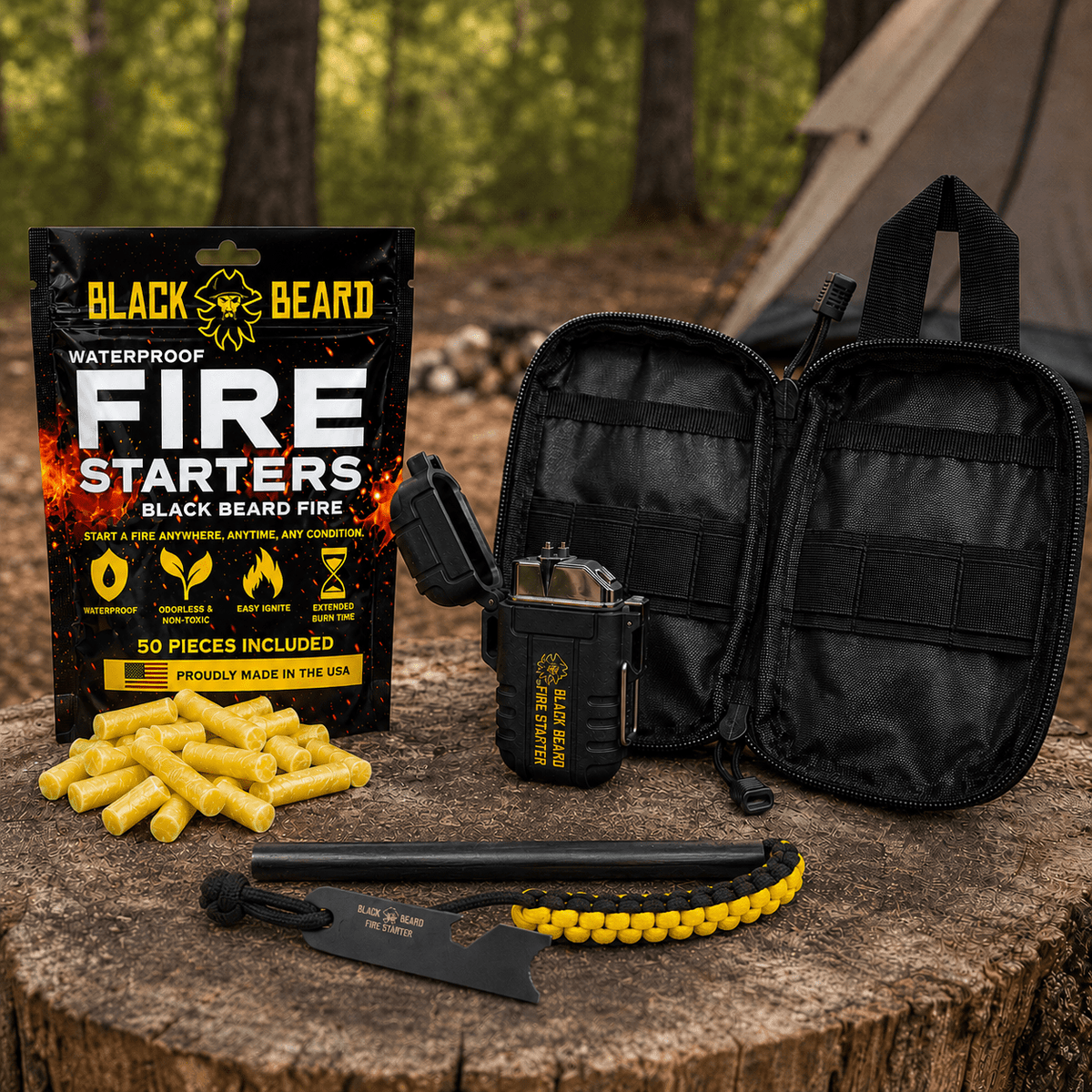 Black Beard Fire Plug Kit | Fire Starter Kit - Spirit of 1876 - Black Beard Fire Starters