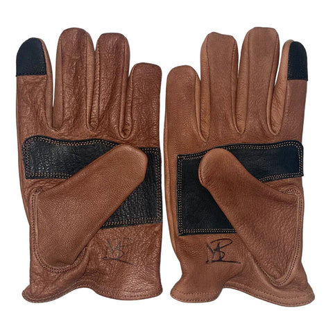 MBO DIPPED LEATHER DEER GLOVE: SIGNATURE RANCHING: BROWN/BLACK