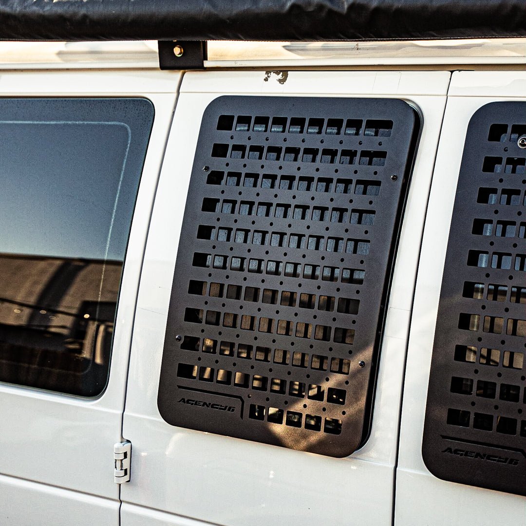 Ford E350 Passenger Side Window GRIDS (Left Barn Door) - Spirit of 1876 - Agency6.com