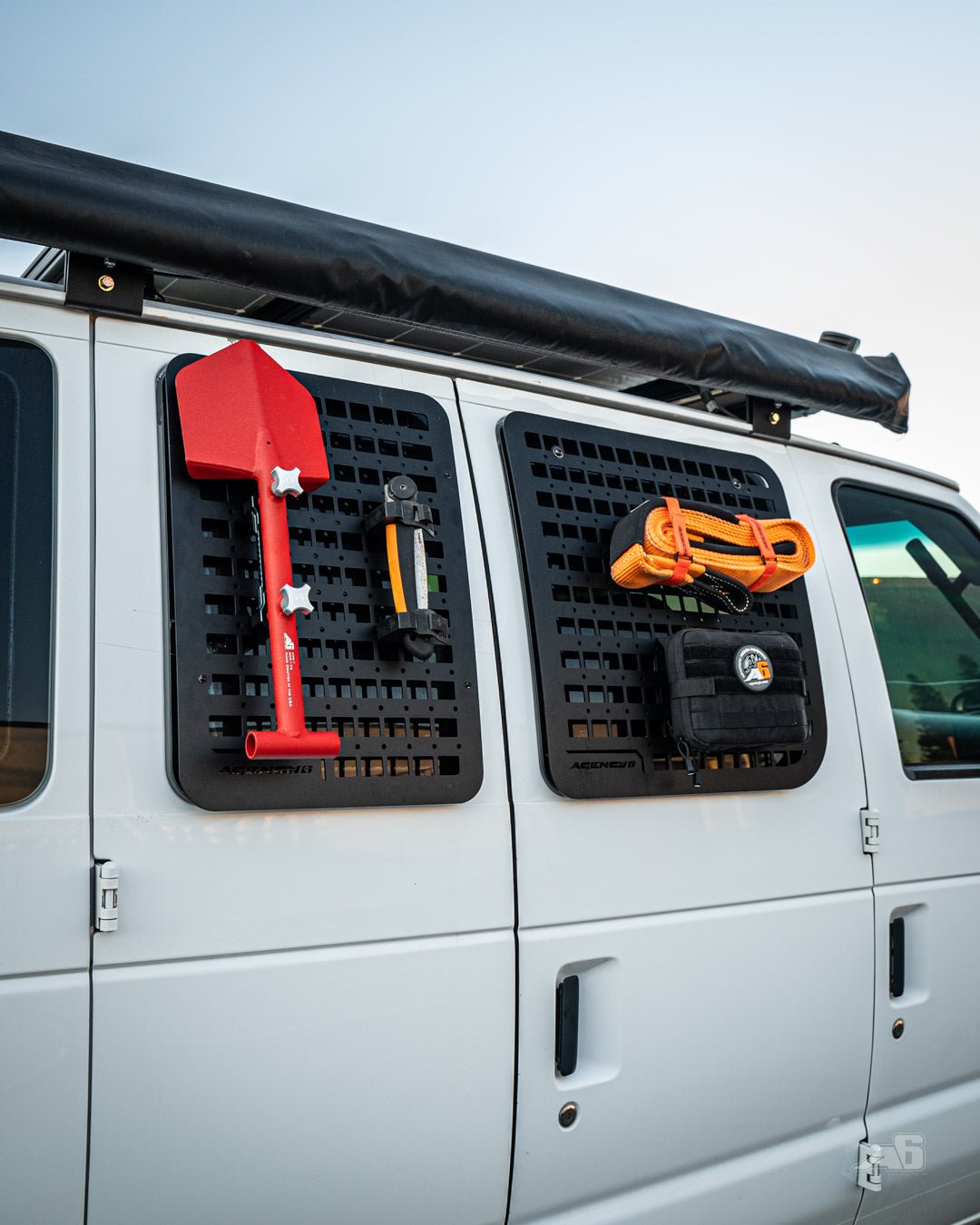 Ford E350 Passenger Side Window GRIDS (Left Barn Door) - Spirit of 1876 - Agency6.com