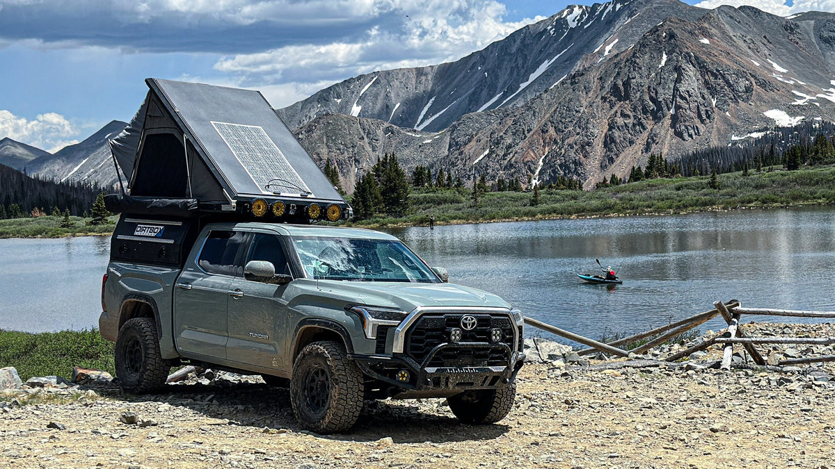 Dirtbox Canopy Camper – Modular Truck Camper Shell / Topper for Mid-Size & Full-Size Trucks (Tacoma, Rivian, Tundra, F-150, Quatermaster, Gladiator, Ram, Silverado)