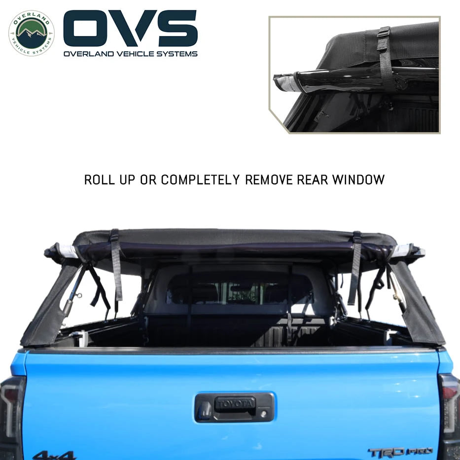 OVS Explorer Soft Shell Truck Cap - Black Canvas with Aluminum Frame
