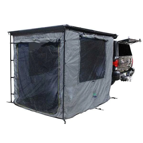 OVS HD Nomadic 90 Degree Awning Room Enclosure, Grey Body, Green Trim (4 Walls & Floor)