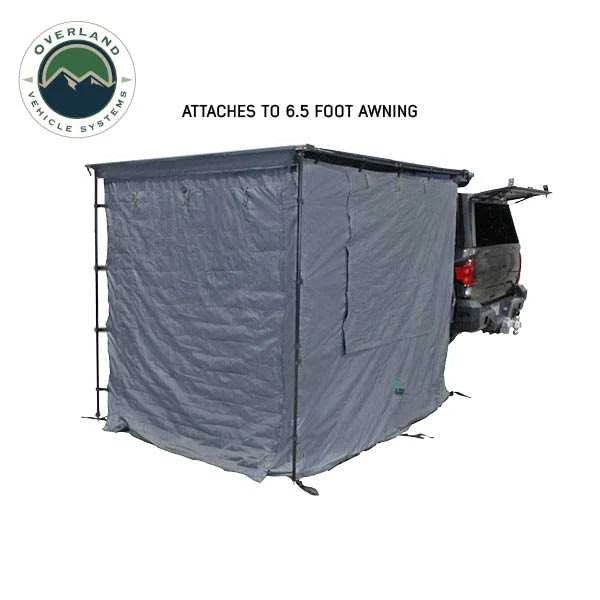 OVS HD Nomadic 90 Degree Awning Room Enclosure, Grey Body, Green Trim (4 Walls & Floor)