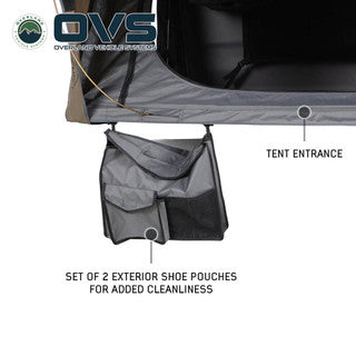 OVS HD Bushveld 4 Person Cantilever Hard Shell Roof Top Tent Grey Body & Tan Rainfly