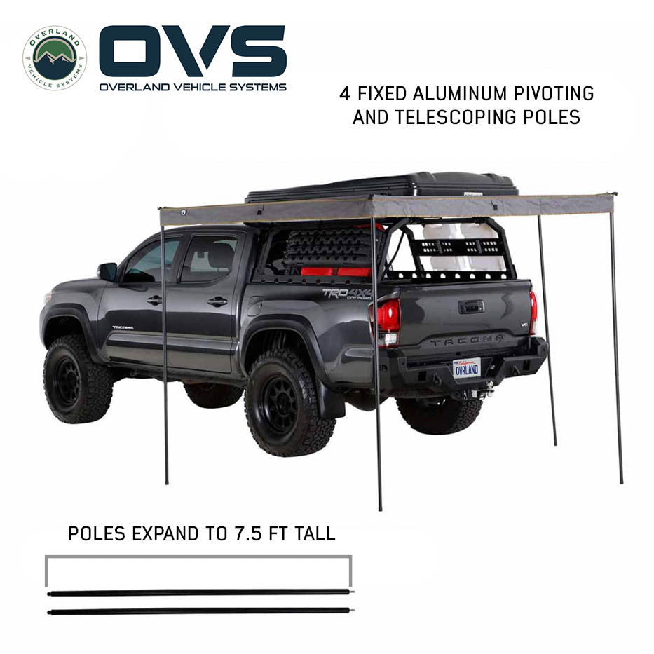 OVS HD Nomadic 270 LTE Awning - Driver Side - Dark Gray with Black Travel Cover