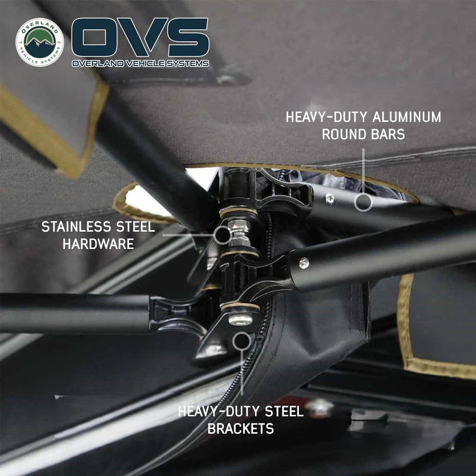 OVS HD Nomadic 270 LTE Awning - Driver Side - Dark Gray with Black Travel Cover