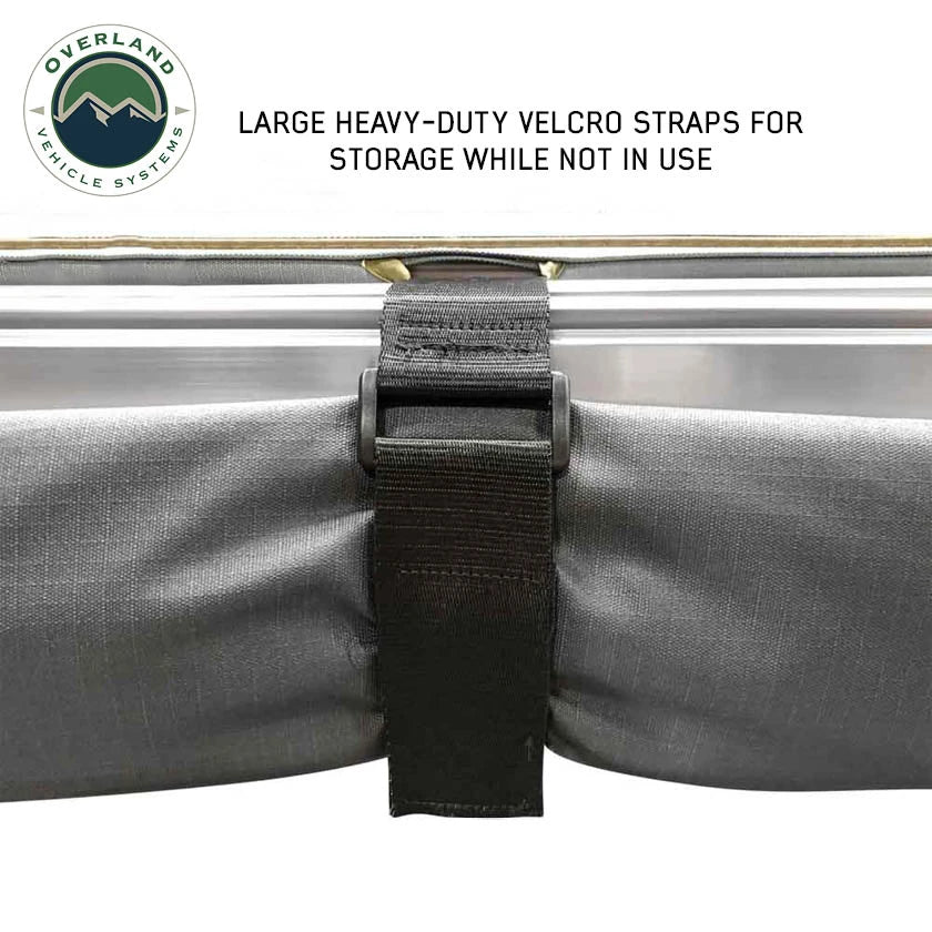 OVS HD Nomadic 90 Degree Awning 6.5 ft x 8.0 ft - Grey Body, Green Trim & Black Travel Cover